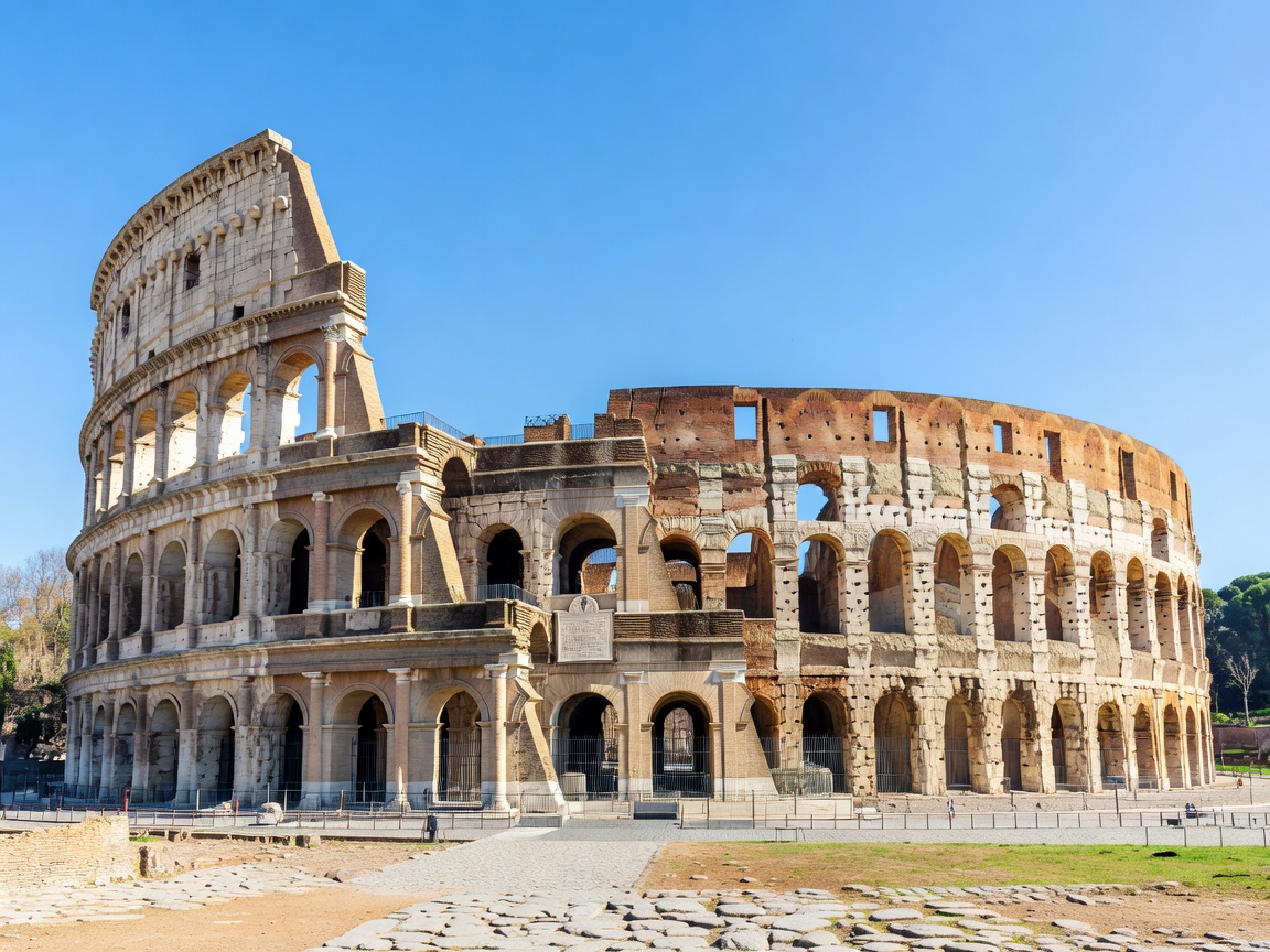 Colosseum in Rome on a sunny day